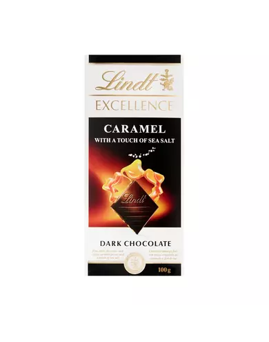 Lindt Excellence темный шоколад карамель и морская соль, 100 г оптом